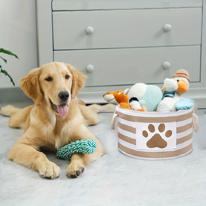 With Rope Handle Dog Accessories Organizer Pet Toy Storage Box For Toys, Clothes & Cleaning Supplies
