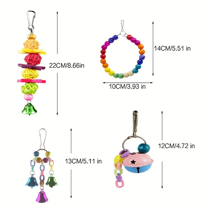 15pcs Parakeet Bird Toys - Stimulate Your Parrot's Mind with Fun Interactive Toys!