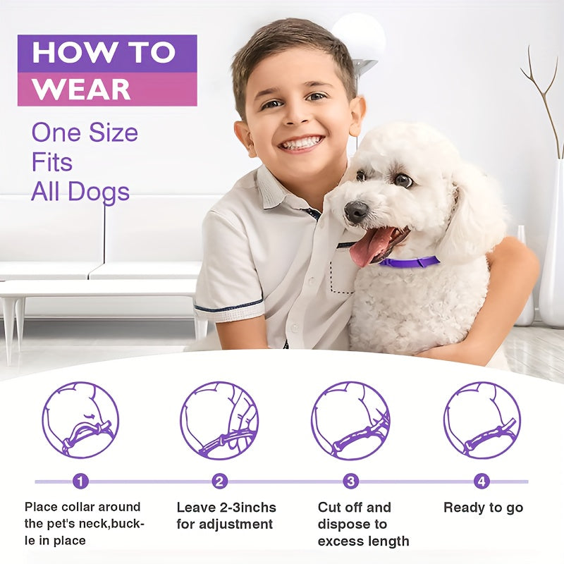 3-Pack Calming Collar For Dogs, 24.5 Inches Adjustable Collar, Fast-Acting Stress Reducing Pet Collar With Natural Ingredients, Safe For Pets And Humans