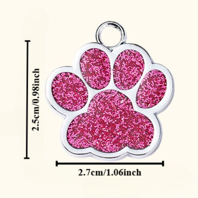 Stylish Zinc Alloy Paw Print Pendant for Small Dogs - 1pc Footprint Dog Tag for Pet Accessories and Necklaces, Dog Tags