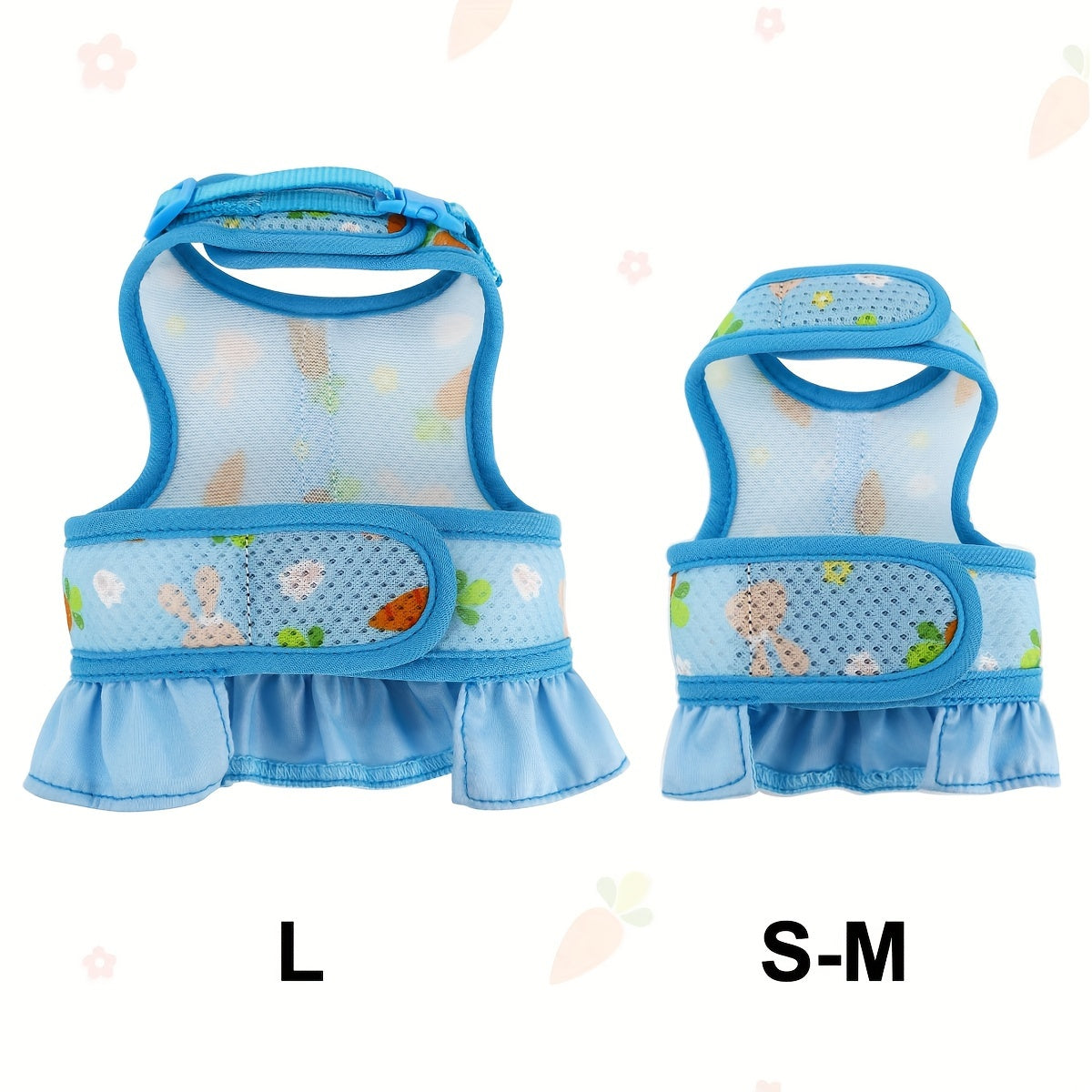 Breathable Mesh Bunny Harness with Fruit Print