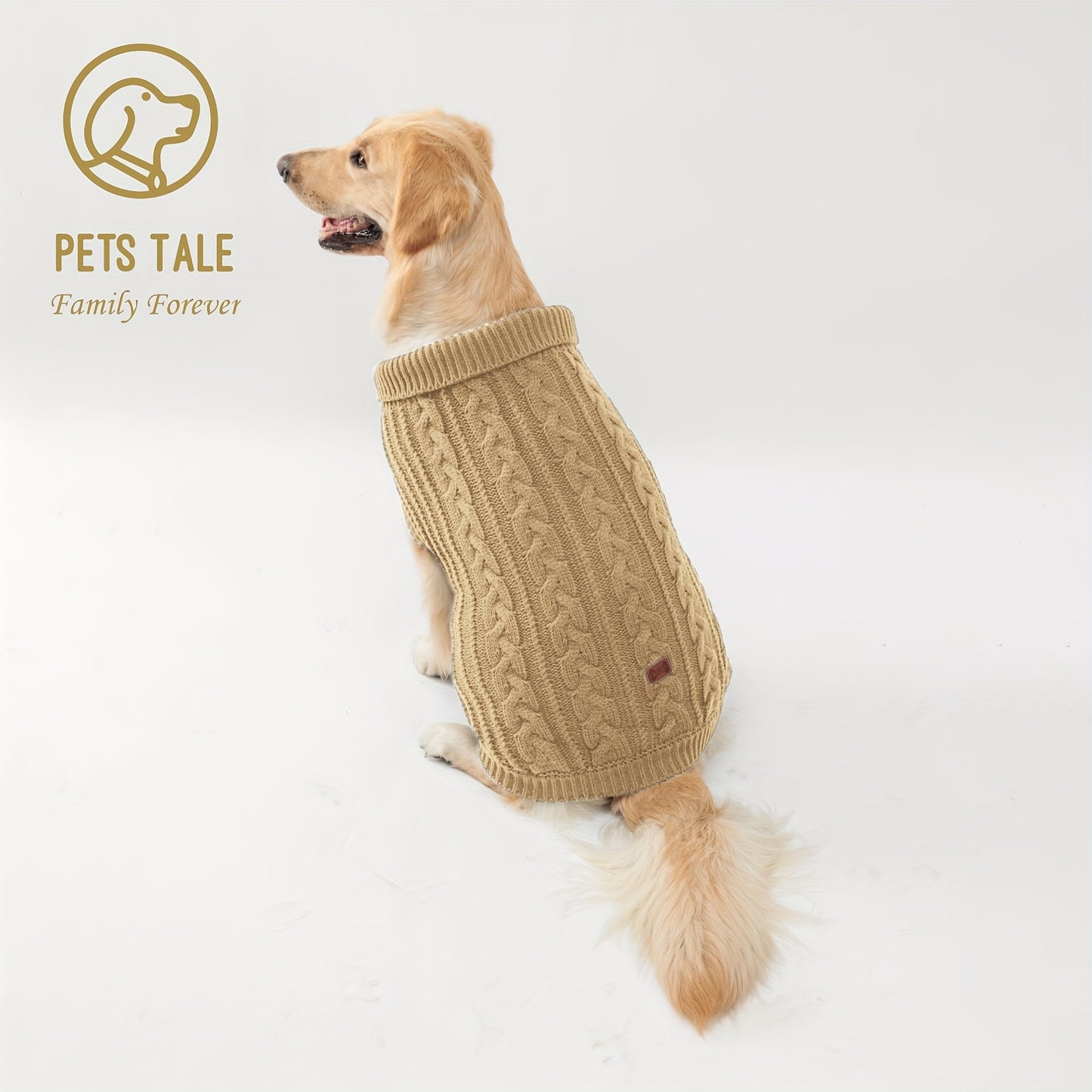 PETS TALE Dog Sweater Cable-Knit Pullover with Chain Detailing & Tag - Machine Washable Cozy Winter Sweater for Small, Medium & Large Breeds, Navy Blue, Dog Sweater for Small Dogs, Durable Petwear