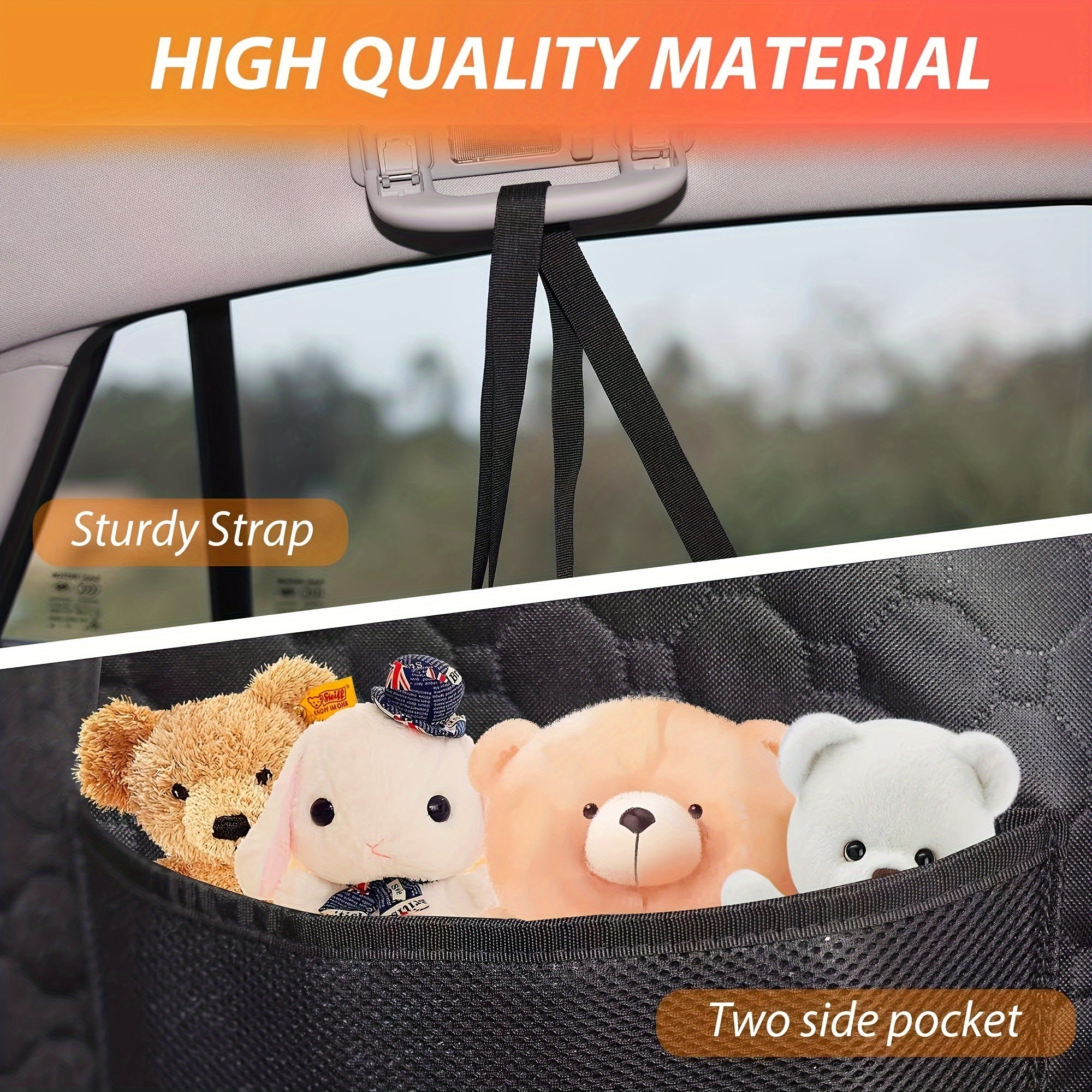 1pc Durable Waterproof Polyester Oversized Car Seat Cover, Portable Folding Pet Bed, Dog Hammock Backseat Extender, Fits Most Cars, SUVs & Trucks, Pet Travel Accessories