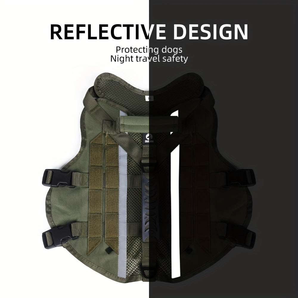 1pc Service Dog Harness, Reflective Dog Vest Harness, Adjustable Soft Oxford Pet Harness, Inner Layer Mesh, Breathable and comfortable, Easy to Control for Small Medium Large Dogs Random Buckle