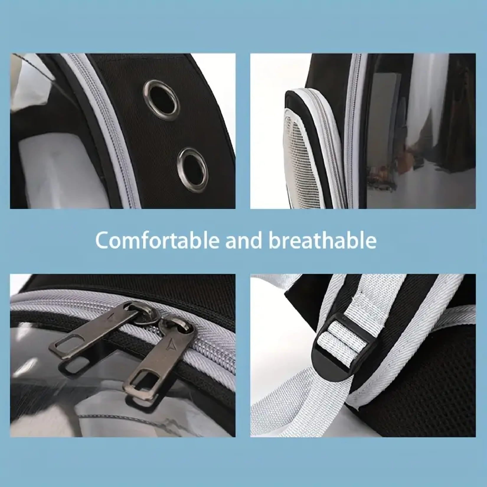 Cat pet harness backpack, cat carrier, portable transparent space capsule pet carrier for outdoor use, breathable cat backpack