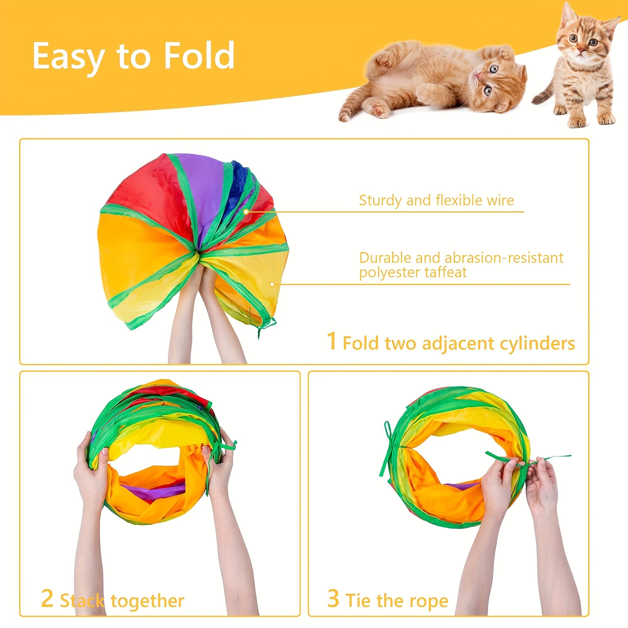 22pcs Cat Toys Kitten Toy Set Folding Camouflage Cat Tunnel Indoor Interactive Pet Toys Teaser Cat Feather Toy Colourful Mouse Plush Ball Bell Ball Toy Kit Kitten Puppy(Colorful)