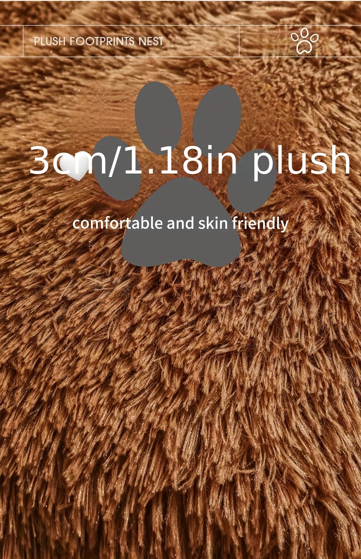 Ultra-Cozy Bear Paw Pet Bed - Luxurious Long Plush Dog Sleep Haven - Cloud-Soft Snuggle Cushion Sofa - Designed for Furry Friends - Adorable Bear Paw Shape