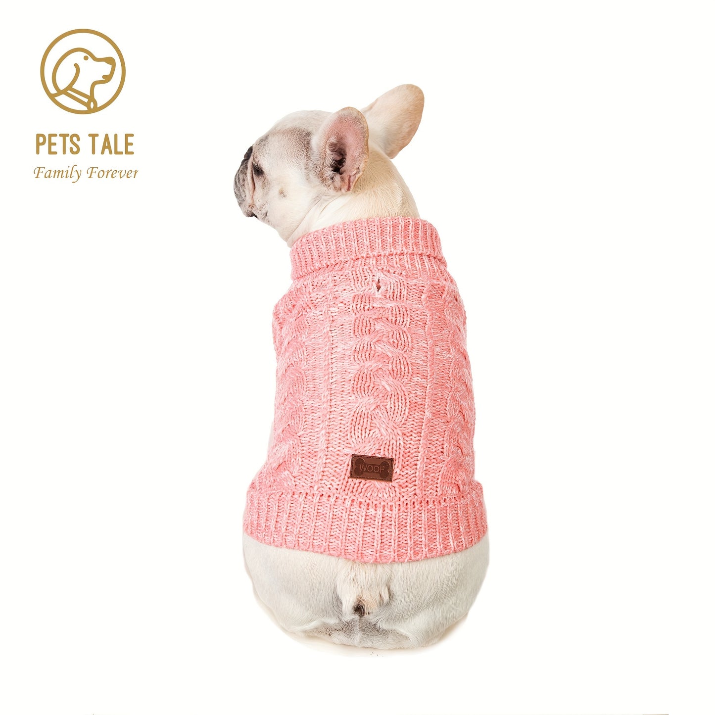 PETS TALE Dog Sweater Cable-Knit Pullover with Chain Detailing & Tag - Machine Washable Cozy Winter Sweater for Small, Medium & Large Breeds, Navy Blue, Dog Sweater for Small Dogs, Durable Petwear