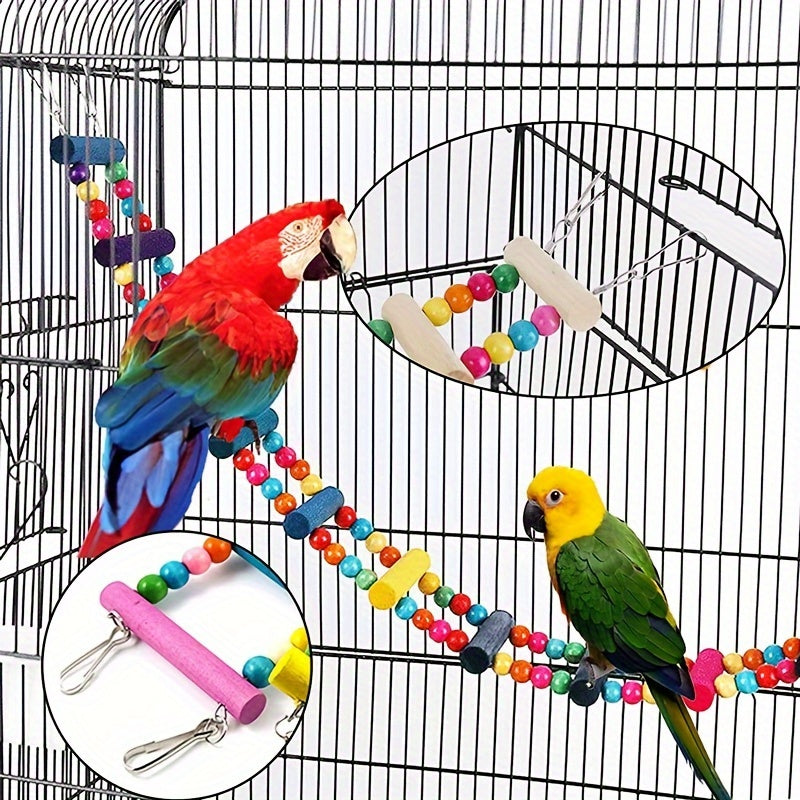 3/5/7/10pcs Bird Toy Set Swing Climbing Ladder Stairs Colorful Bells Educational Training to Relieve Boredom Chew Small and Medium Parrot Toys