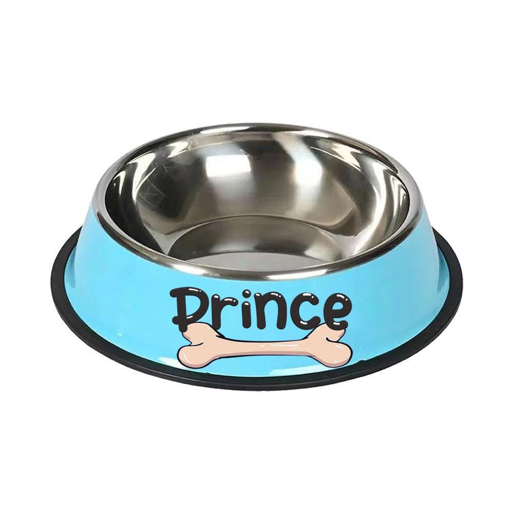 1pc Personalized Stainless Steel Dog Bowls - Non-Slip Custom Pet Feeding Dishes - For Dogs - Ideal for New Year Gifts