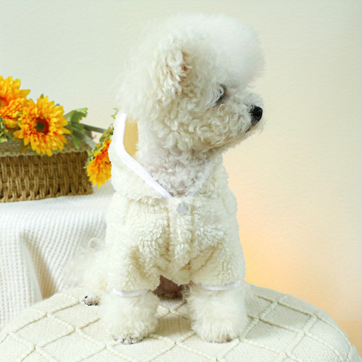 Cozy Fleece Christmas Dog Sweater - Festive Pet Apparel for Small Breeds, Warm & Comfortable Autumn/Winter Outfit