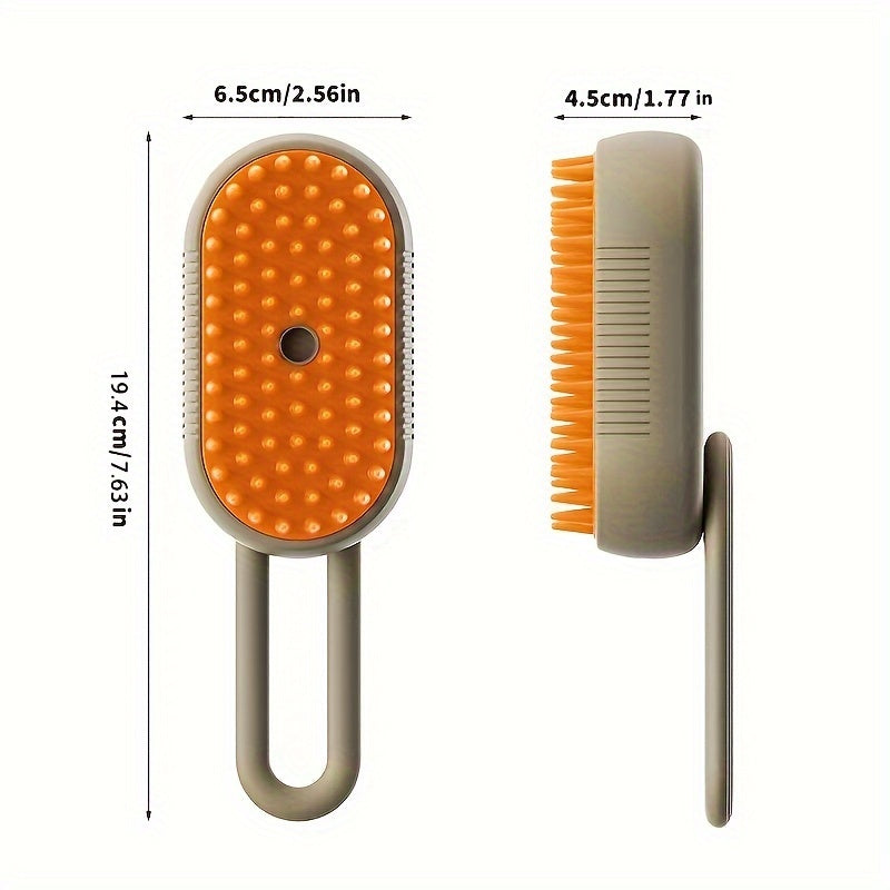 1pc 3-in-1 Self-Cleaning Cat Steam Brush Steamer for Massage, Removing Tangled and Loose Hair, Pet Grooming Essential