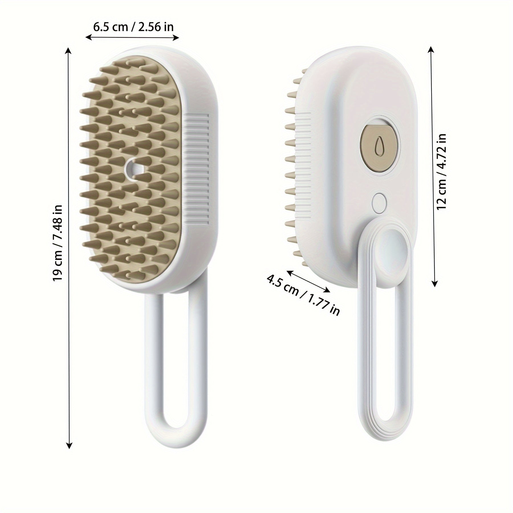 Steam Brush for Cats And Dogs - 3 in 1 Pet Grooming Tool with Release Button, Spray, Hair Removal
