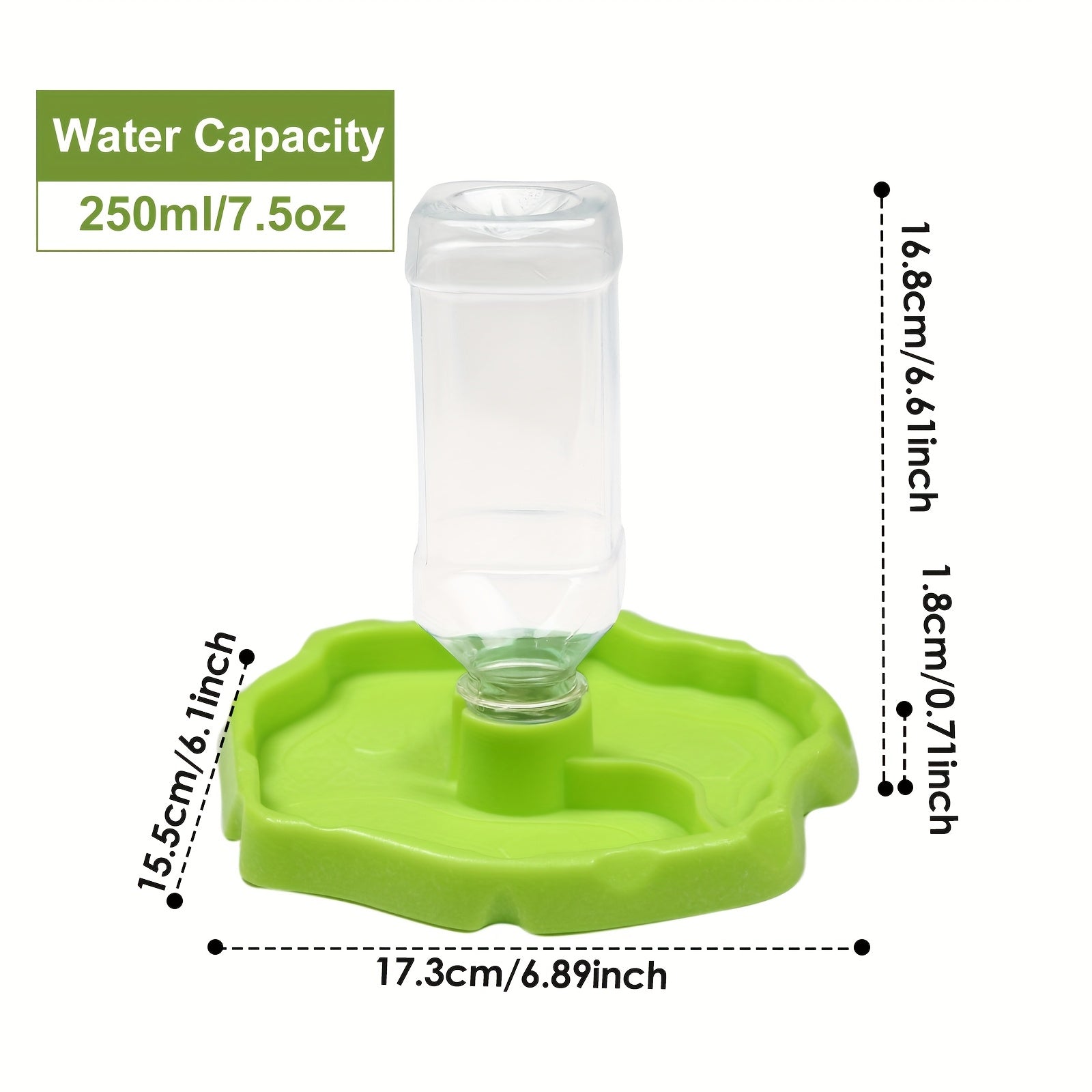 2-in-1 Small Pet Feeding & Watering Bottle - Durable PP Material, Ideal for Rabbits, Hamsters, Chicks, Kittens, and Turtles - Green with Clear Plastic Dispenser