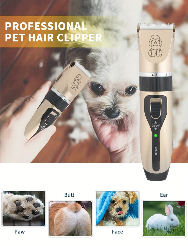 Electric Pet Grooming Scissor, Dog Grooming Scissors Electric Silent Hair Scissors Set, Dog Trimmer Dog Grooming Kit Rechargeable Cordless Pet Hair Thick Coat Dog Shaver