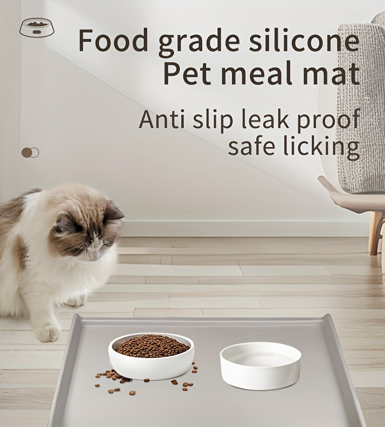 1pc Silicone Pet Feeding Mat for Dogs, Anti-Slip, Waterproof, Easy Clean, Spill-Proof, for Dog Feeding Pad