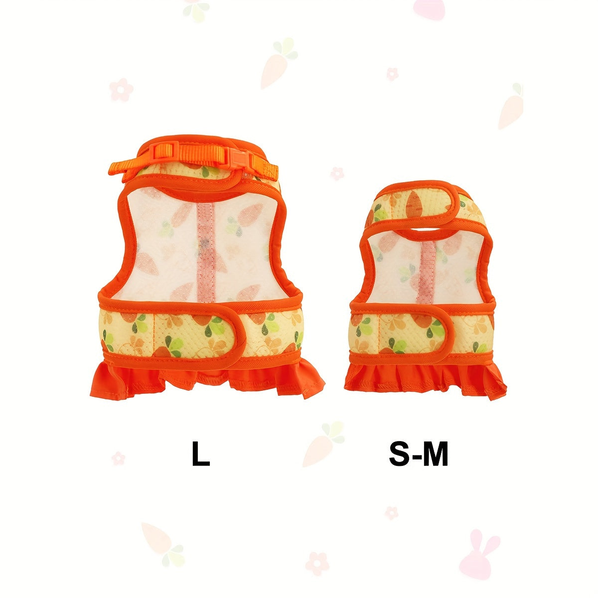 Breathable Mesh Bunny Harness with Fruit Print