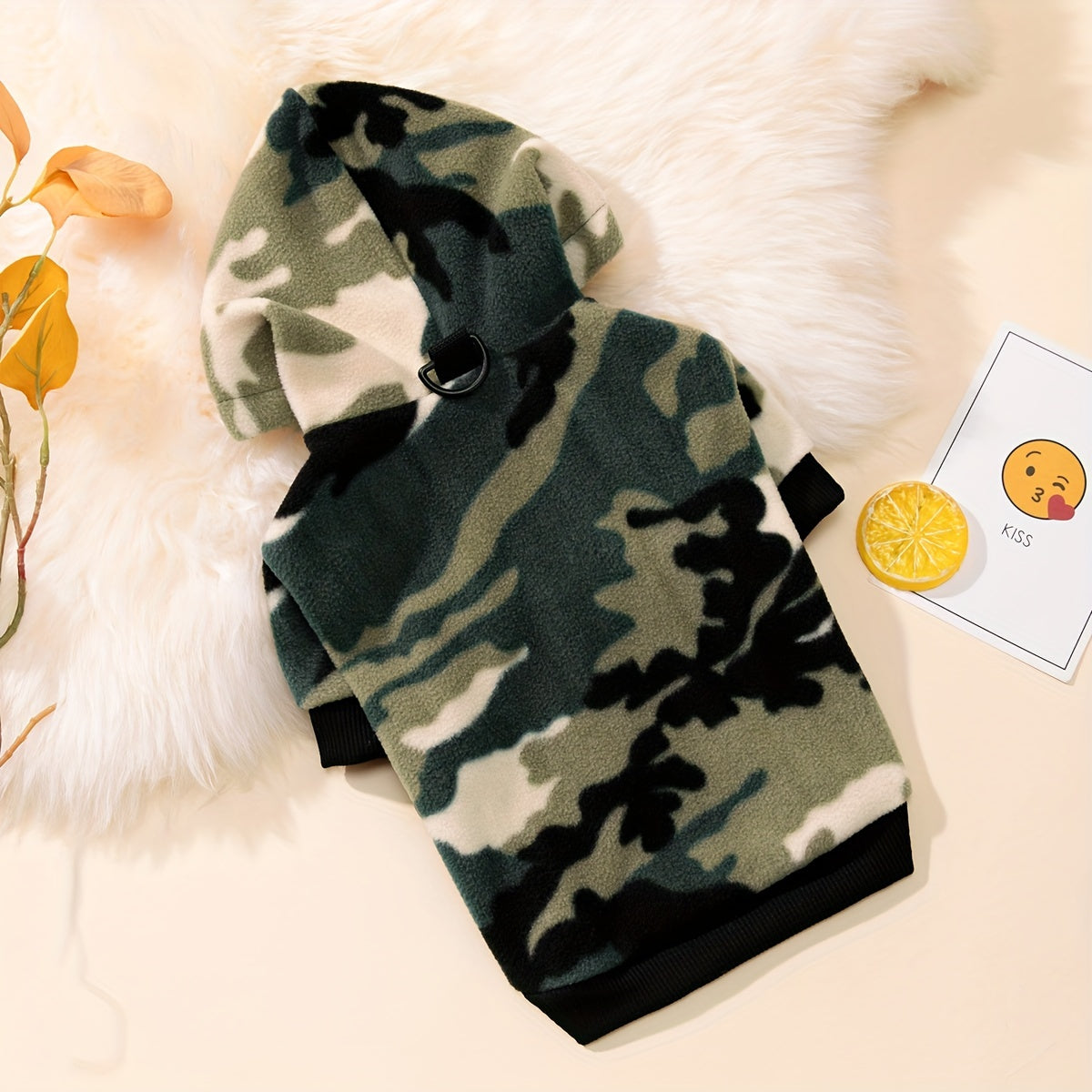 BABANY BEBE Dog Hooded Jacket - Camouflage Print Winter Coat for Small to Medium Dogs, Warm Outdoor Pet Apparel with Snap Buttons, Hand Wash Only, Stylish Fall & Winter Dogwear, Dog Winter Jacket, Cozy Dogwear, Durable Dogwea