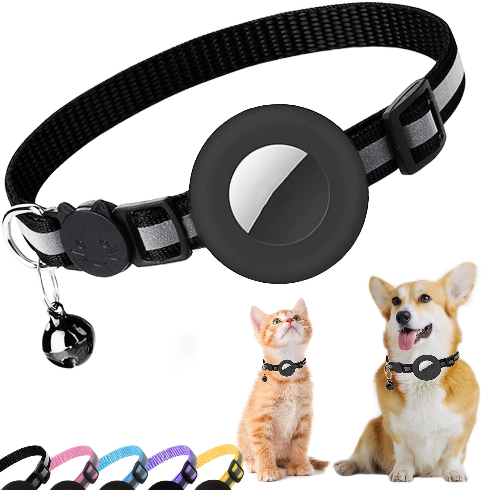 Reflective Breakaway Safety Buckle Cat Collar with Bell
