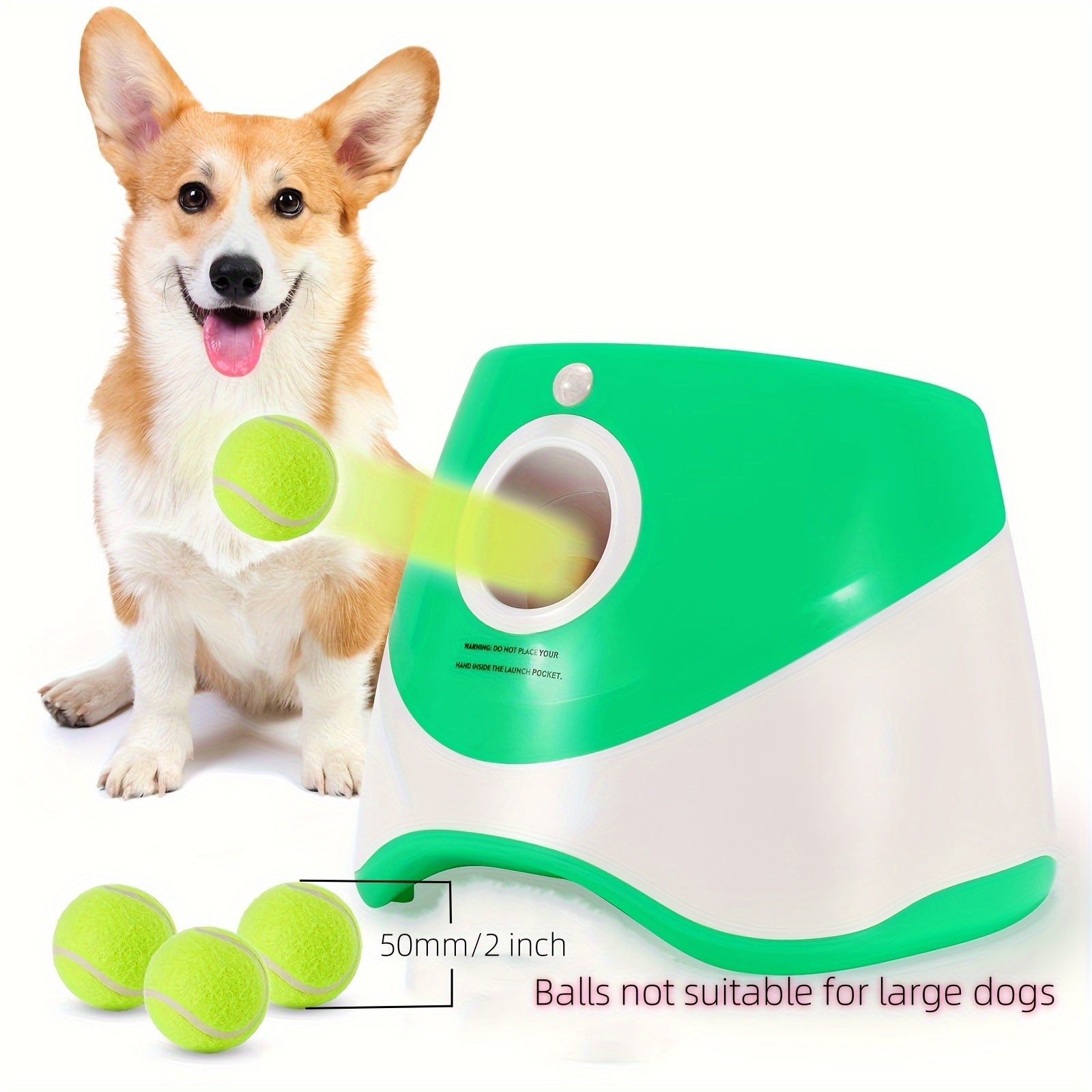 Outdoor Pet Automatic Tennis Ball Launcher - Dog Training Toys - Interactive Pet Toy for Fetch Training and Exercise