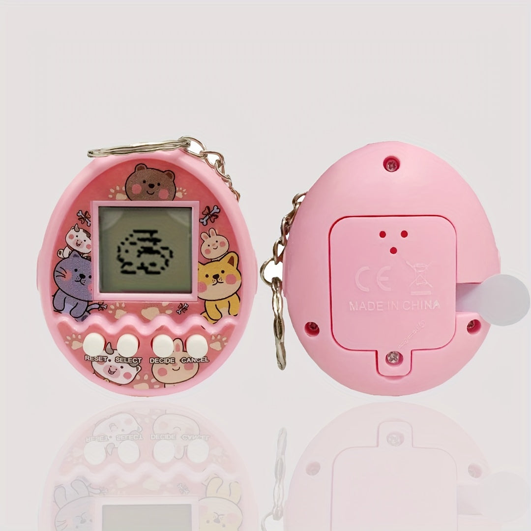 Holiday Gift Children's Electronic Pet Feeding Elf Virtual Pet Raising Mini Handheld Game Console Keychain Toy Raising Game Console