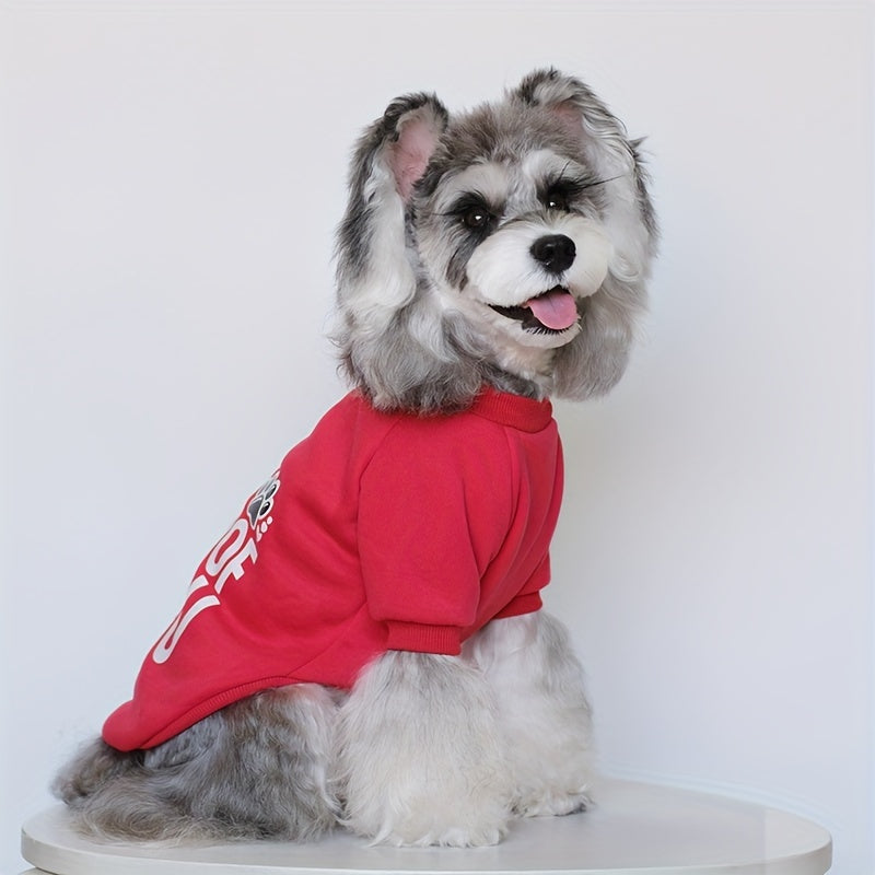 1pc Cozy Fleece Dog Sweatshirt - Patriotic & Fun Prints, Machine Washable, All-Season Pullover Pet Apparel for Small, Mini & Toy Breeds, Woven Polyester, Christmas Holiday Outfit for Yorkie, Maltese, Bichon, Pomeranian, Chihu
