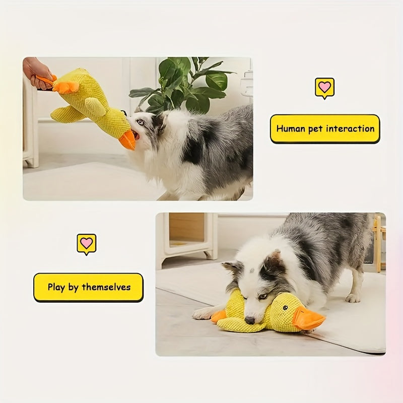 Squeaky Plush Duck Dog Toy - Durable Chew and Play Companion for Medium Breeds, Soft Interactive Pet Toy
