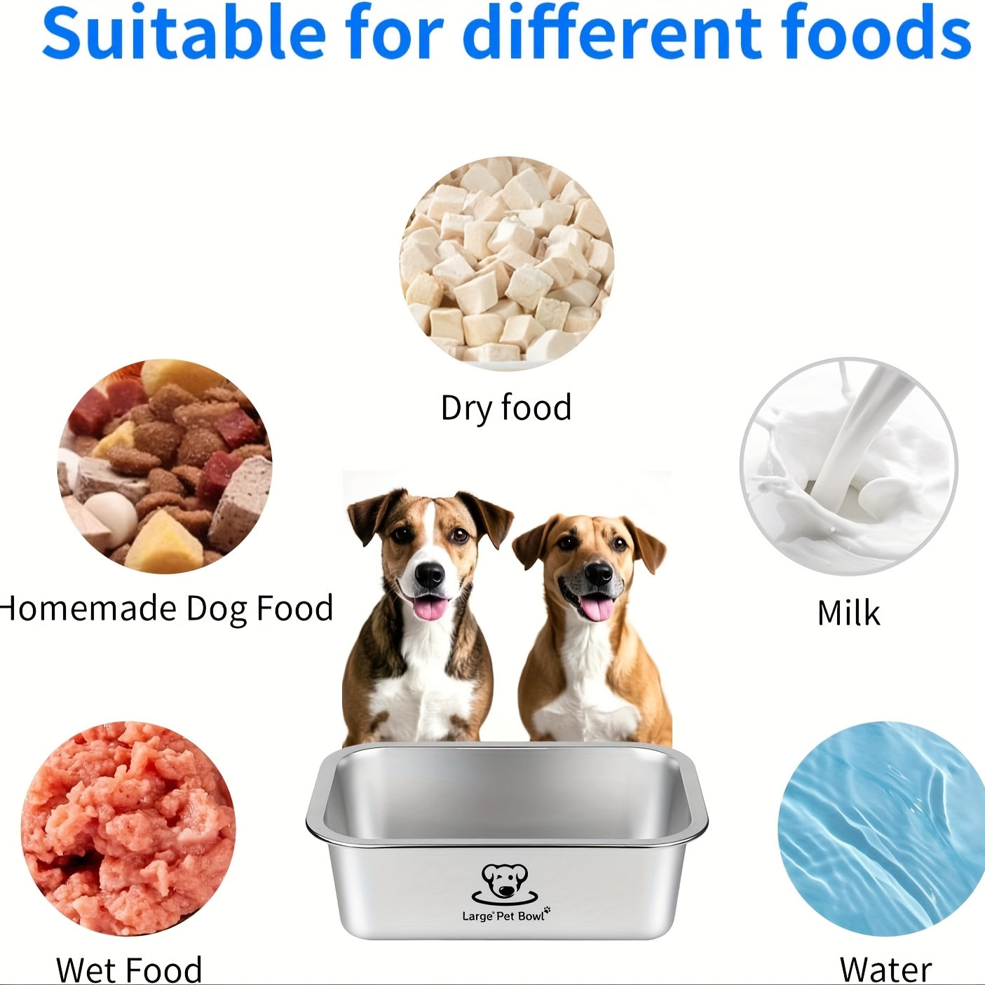 2-Pack Misofog Stainless Steel Dog Bowls for Large Dogs - 2.65 Gallon High Capacity Extra Large Food & Water Bowls with Non-Slip Rubber Base, Durable Easy-Clean Design for Hardwood & Tile Floors, Pet Feeding Essentials, Moder