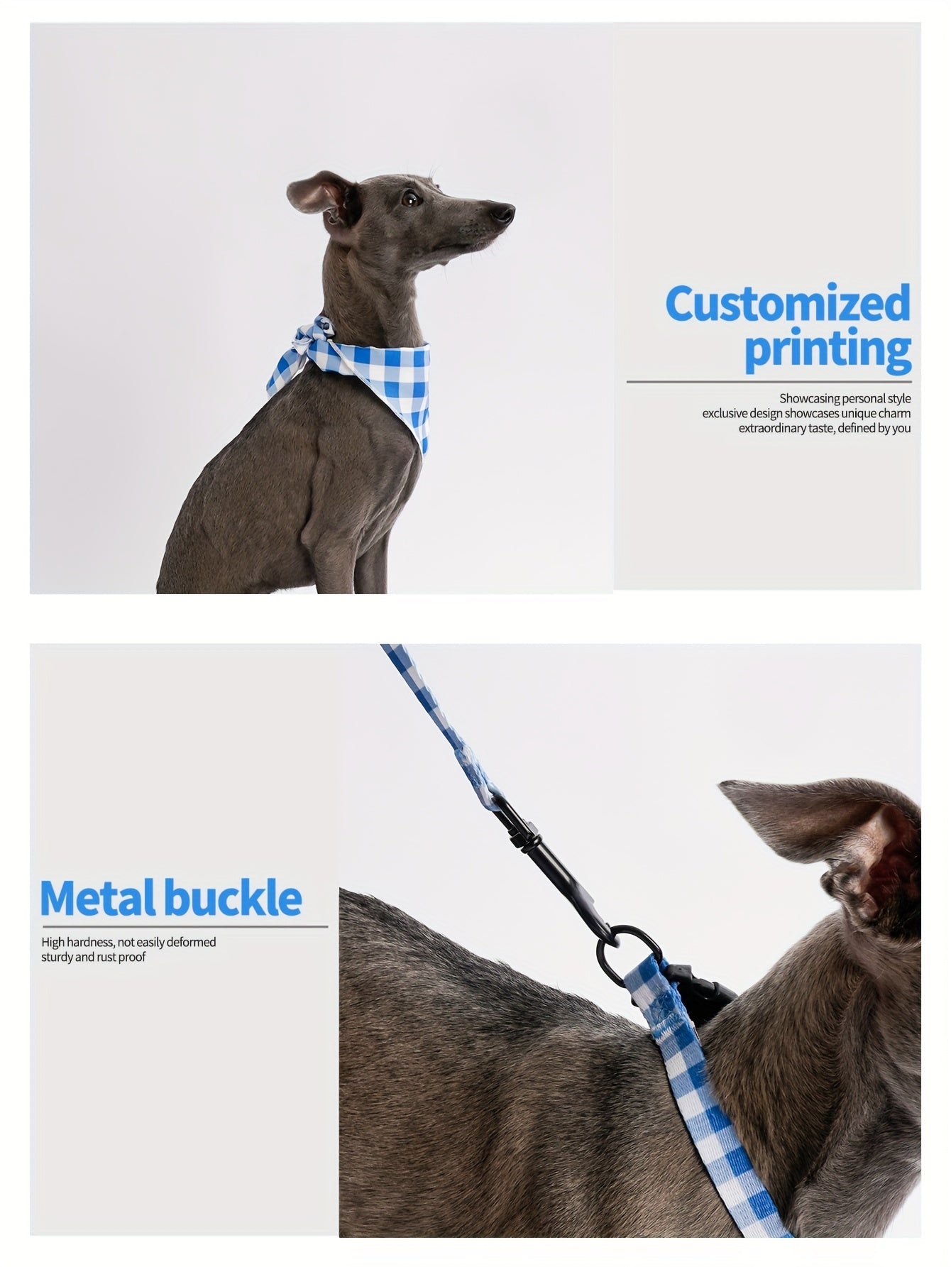 6pcs Plaid Dog Walking Set, Adjustable Pet Harness, 4 Ft Leash, Bowtie, Flag, Waste Bag Dispenser, Polyester Fiber, for Small to Large Dogs, Without Battery