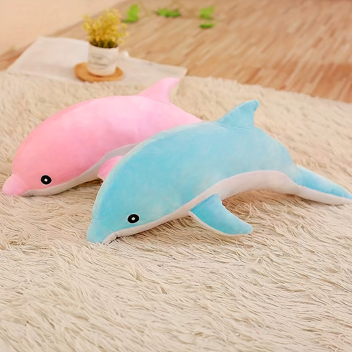 1pc Couple'S Dolphin Plush Toy - Soft and Durable Fabric Pet Toy for Interactive Play, Medium Breed Recommendation, Uncharged, No Battery Required