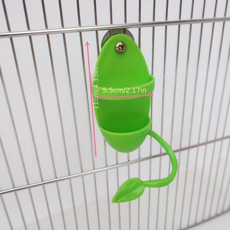 YIYUANPET Parrot Bird Feeder Toy, Plastic Fruit and Vegetable Basket with Calcium Station, Interactive Seed Caddy for Parakeets, Cockatiels, Lovebirds, with Easy Wall Mount Swing