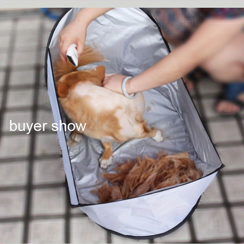 Pet Hair Cutting Cape - Easy Clean, Waterproof, Adjustable, Comfortable Bib for Dog Cat Shaving Trimming - Pet Grooming Tent, Hair Catcher, Protector for Home Use