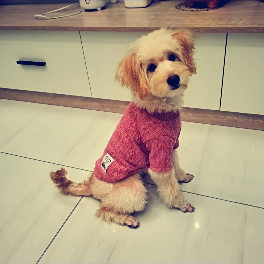 Cat And Dog Sweater, Pet Knitted Clothes, Solid Color Cat Knitwear, Pet Apparel