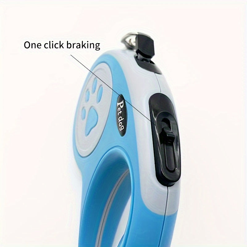 Durable Nylon Retractable Dog Leash With One-Button Control, Great For Outdoor Walks & Travel With Small And Medium Pets