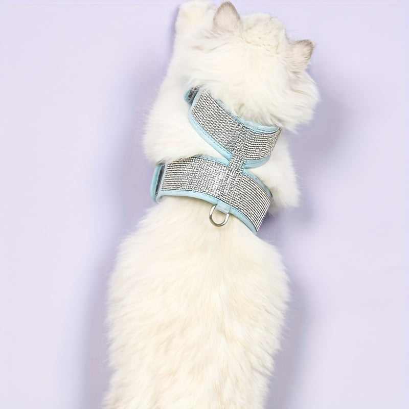 No Pull Pet Harness For Dogs, Bling Rhinestone Soft Dog Harness, Escape Proof Dog Vest Harness For Outdoor Walking Jogging
