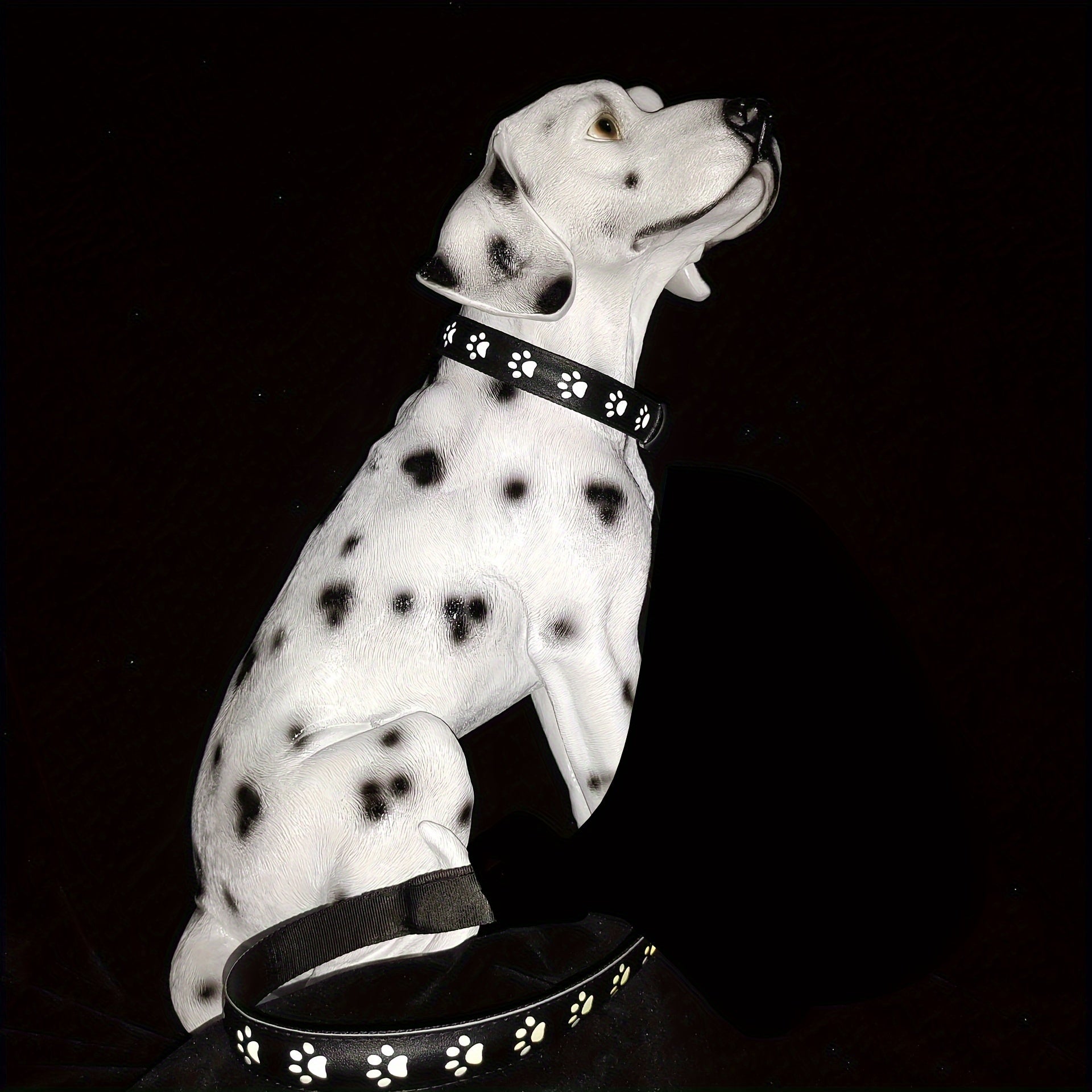 Rechargeable LED Dog Collar -, Color-Changing Light-Up Pet Collar with USB Charging, Durable Synthetic Faux Leather, Vibrant Animal Print Design, Evenly Spaced LED Strips for Even Lighting, Perfect for Nighttime Safety, Adjus
