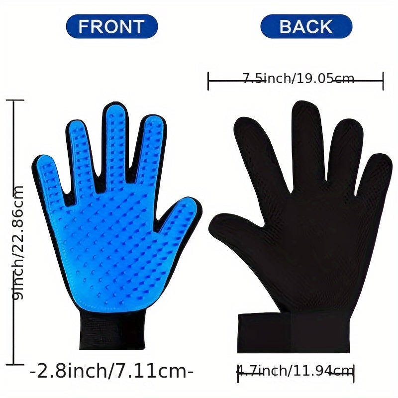 2pcs Pet Glove, Pet Grooming Bathing Washing Hair Remover Brush Fur Mitts, For Cat Dog Horse Rabbit Animal
