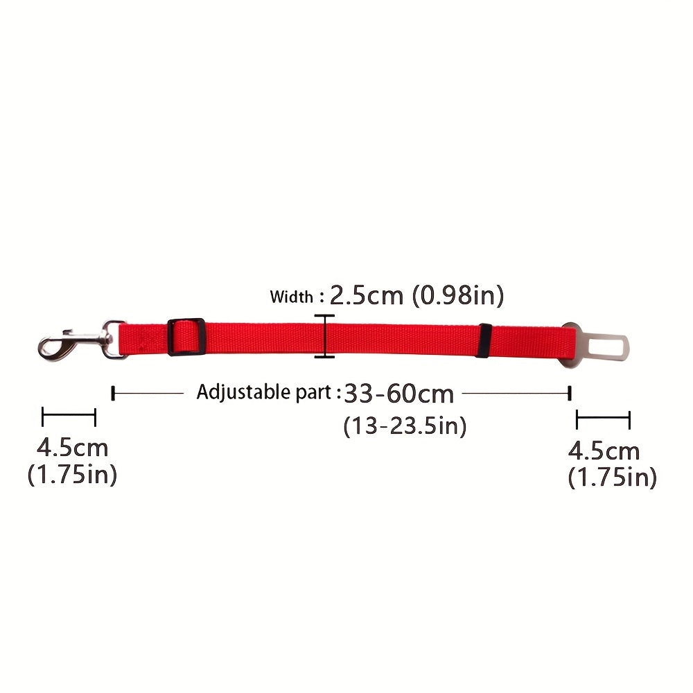 Retractable Dog Seat Belt for Safe Car Travel - Adjustable, Comfortable Harness and Leash - Ideal for Securing Pets on the Move