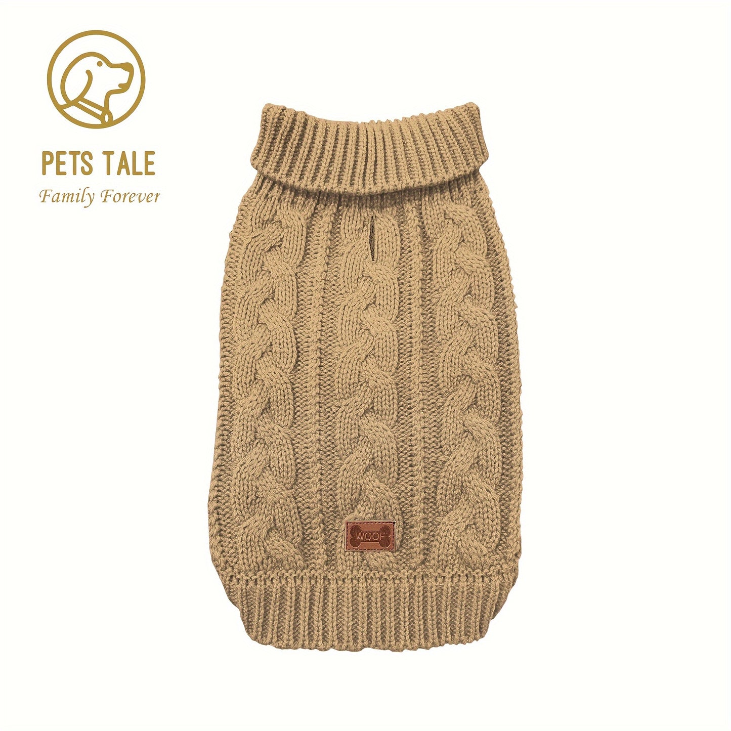 PETS TALE Dog Sweater Cable-Knit Pullover with Chain Detailing & Tag - Machine Washable Cozy Winter Sweater for Small, Medium & Large Breeds, Navy Blue, Dog Sweater for Small Dogs, Durable Petwear