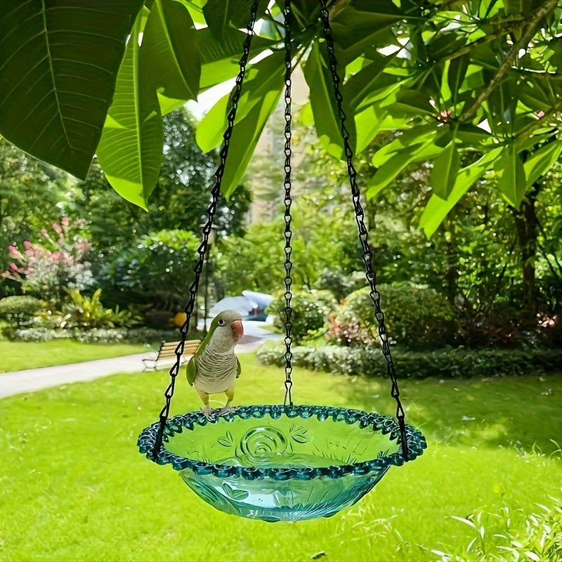 1pc Delightful Hanging Bird Feeder and Birdbath Combo - Attracts Hummingbirds, Easy to Clean, Durable, Weather-Resistant, Perfect for Outdoor Garden Decor, Yard, Farm Supplies, and Wildlife Watching