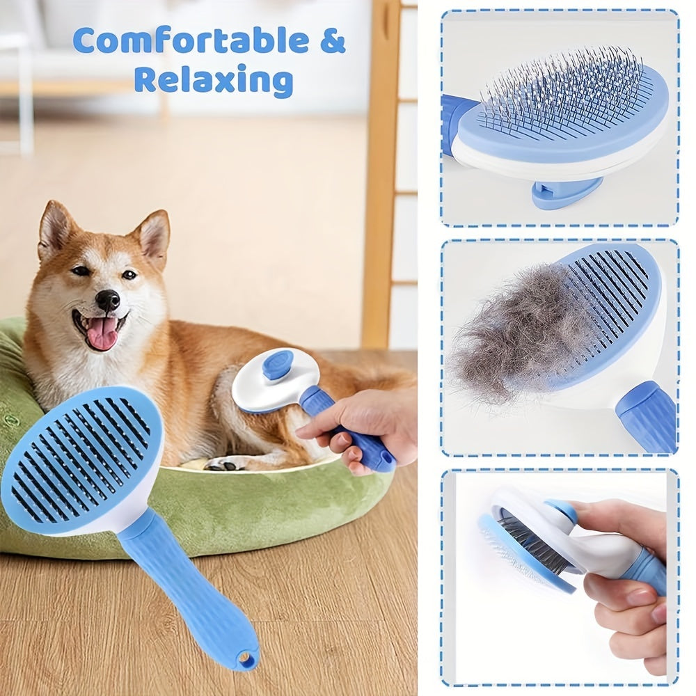 7 Pack Pet Grooming Set, Hair Removal Comb For Dog, Flea Comb, Dog Shampoo Brush, Pet Nail Clippers, Dog Toothbrush Set