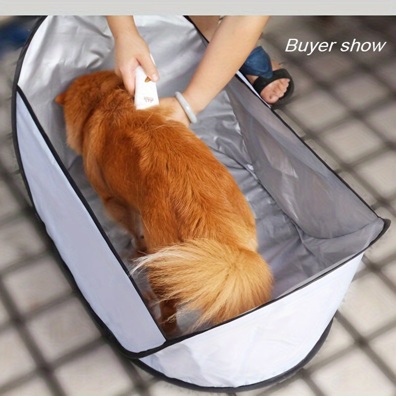 Pet Hair Cutting Cape - Easy Clean, Waterproof, Adjustable, Comfortable Bib for Dog Cat Shaving Trimming - Pet Grooming Tent, Hair Catcher, Protector for Home Use