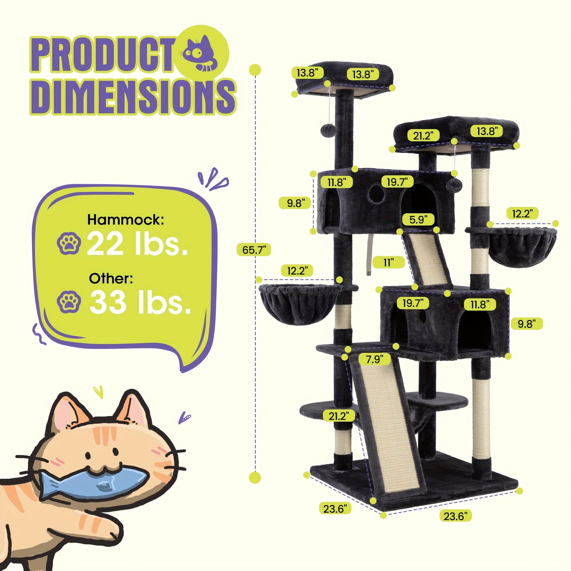 Multi-Level Cat Tree Tower for Indoor Cats