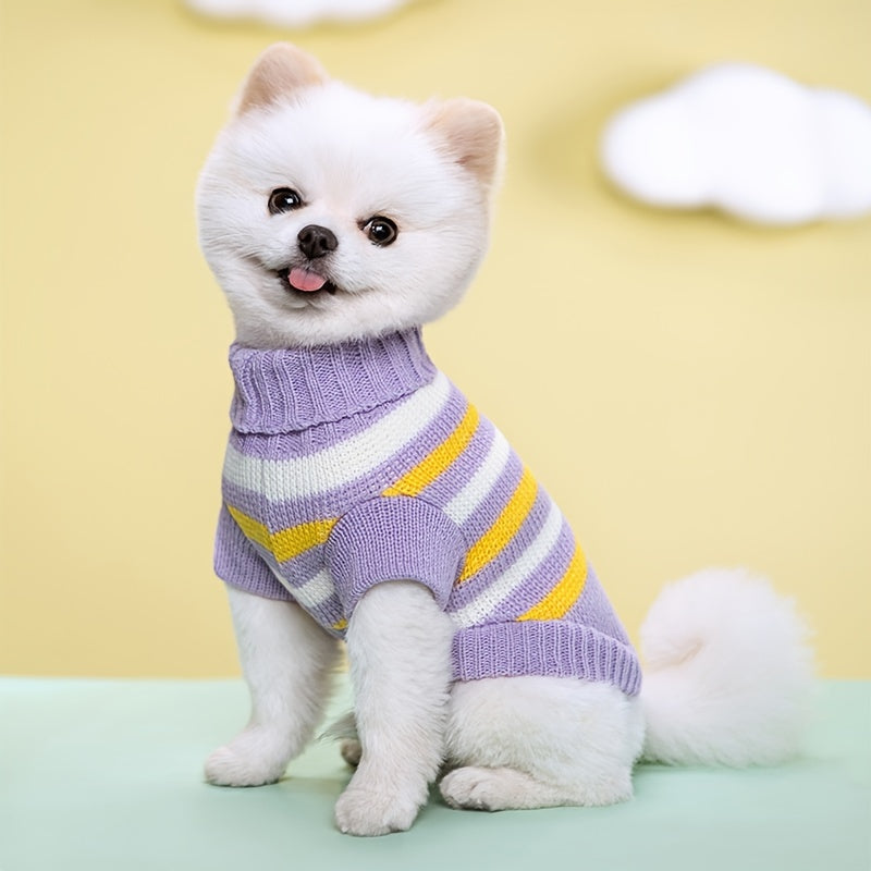 Adorable Striped Sweater for Toy and Small Dogs, Cats - Warm, Cozy, and Soft Autumn and Winter Apparel for Pets - Perfect for Outdoor Play and Indoor Relaxation