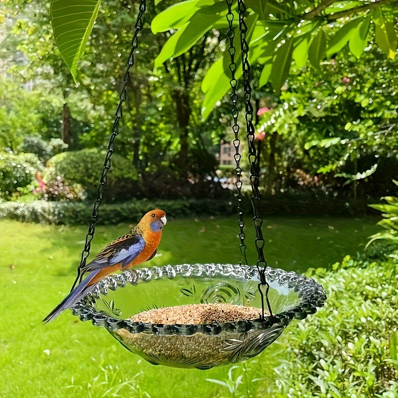1pc Delightful Hanging Bird Feeder and Birdbath Combo - Attracts Hummingbirds, Easy to Clean, Durable, Weather-Resistant, Perfect for Outdoor Garden Decor, Yard, Farm Supplies, and Wildlife Watching