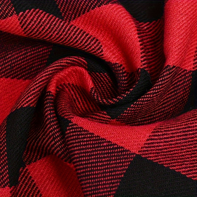 Fashionable Personalized Dog & Cat Plaid Scarf - Stylish Triangle Bibs for Pets - Durable Decorative Accessory, Customized for Your Furry Friends