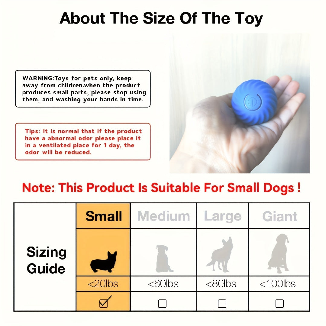 1pc Interactive Gravity Jumping Ball - Electric Self-Rolling Pet Toy with Intelligent Design, Automatic Charging, and Teeth Grinding Function for Dogs and Cats - Fun and Engaging Interactive Supplies for Pet Owners