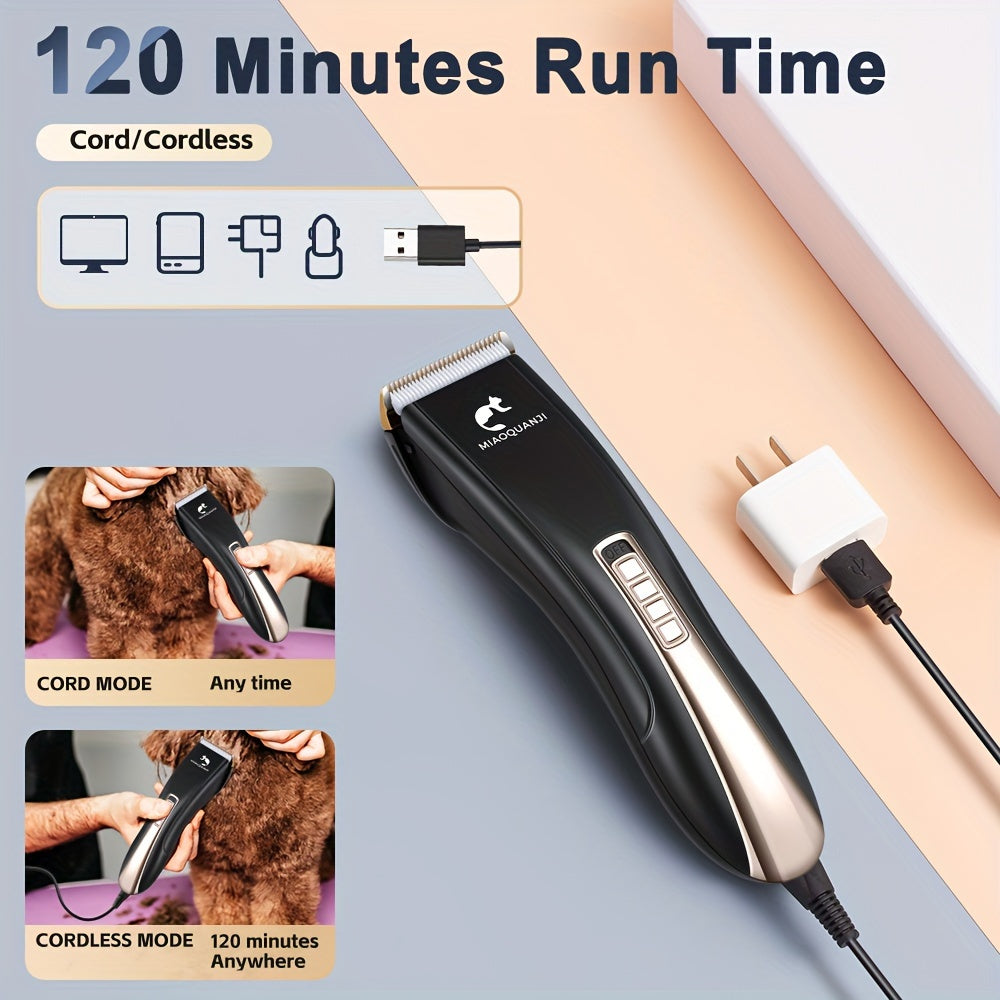 Premium Electric Pet Grooming Clippers - High-Powered & Quiet, Mini USB Charging for Dogs & Cats - Safe, Gentle, Cordless Trimmer - Professional Results at Home