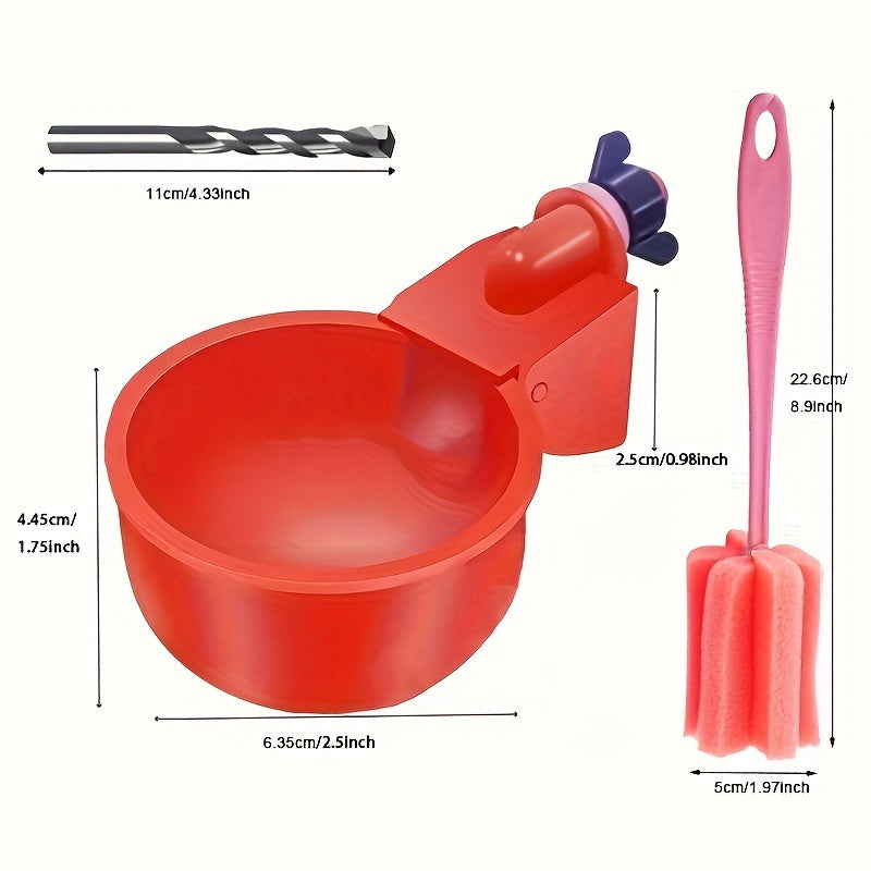 6/12/20pcs Automatic Chicken Waterers with Cleaning Brush - Premium PP Self-Stopping Dispensers for Coop Farming | Durable, Tool-Free Install | Ideal for Chickens, Ducks, Poultry & Birds | Leak-Proof & Easy to Refill