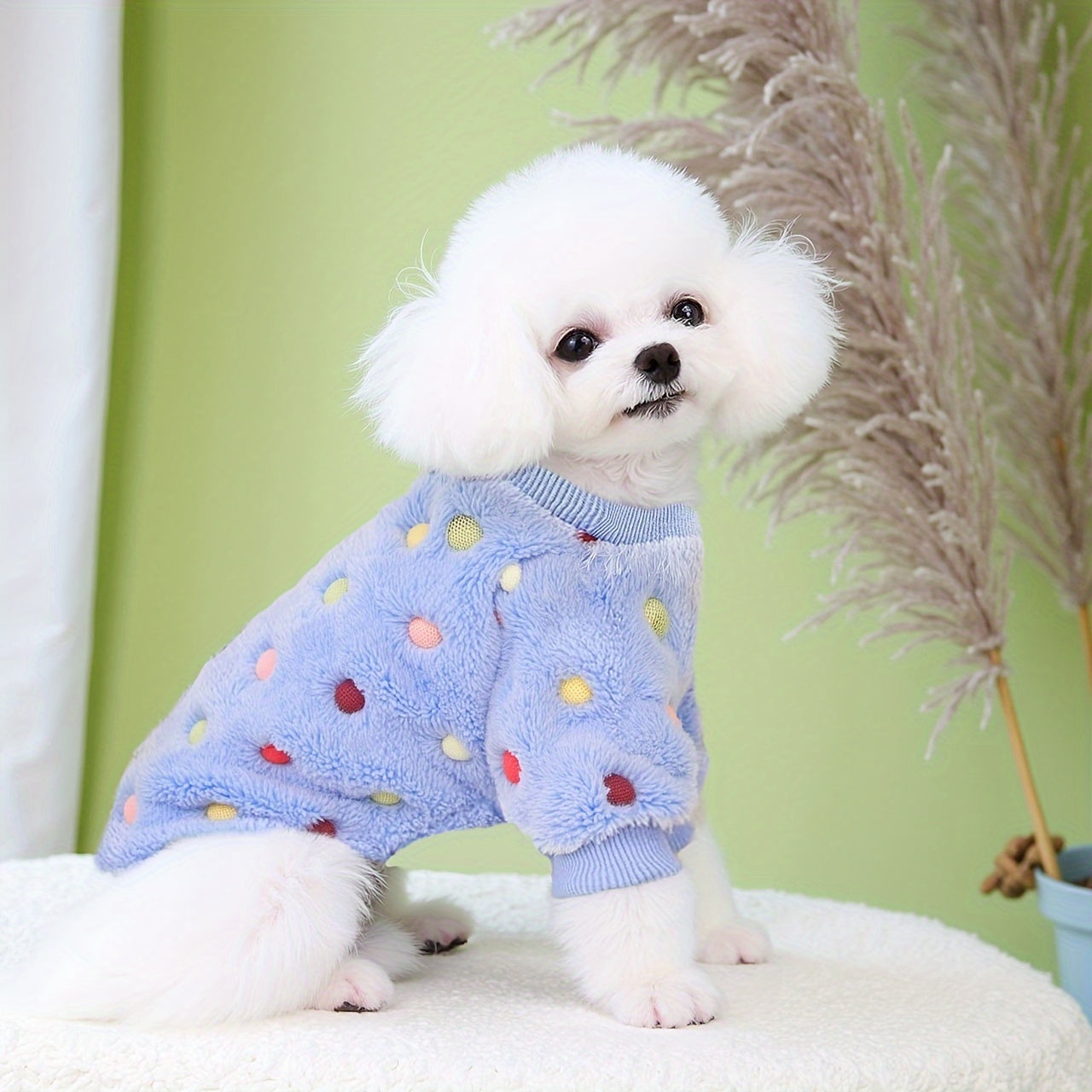 Extra Small Dog Pajamas, Soft & Stretchy 4 Legs Dog Sweater Jumpsuit, Cute Fall Winter Dog Onesies Pet Apparel Outfits for Chihuahua Yorkie